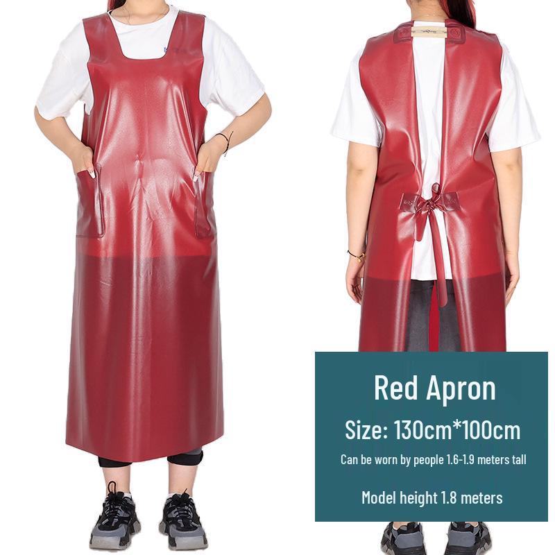 Extended Waterproof & Oil-Resistant Work Apron for Aquatic Product Slaughter