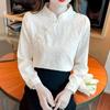 Retro Buttoned Long-sleeved Shirt for Women Spring New Style New Chinese Style Inner Bottoming Shirt Fashionable Temperament Top