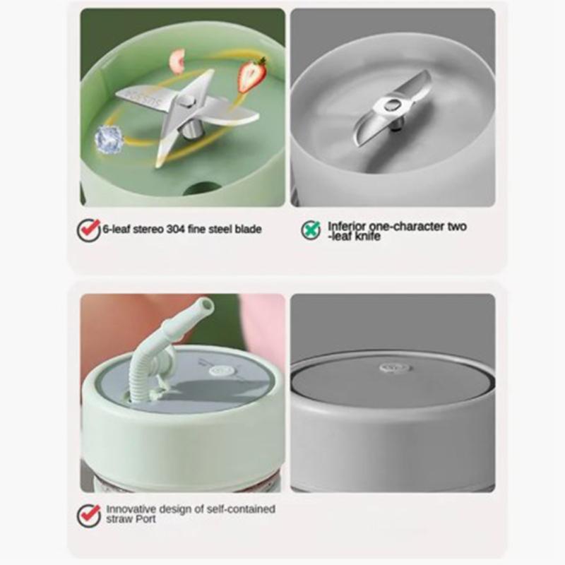 350ML Mini Home Electric Juicer Bærbar USB-lading med halmjuicekopp fruktmaskin