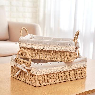 Multi-Purpose Woven Rattan Basket for Snacks, Toys, Cosmetics & Mobile Phone Storage