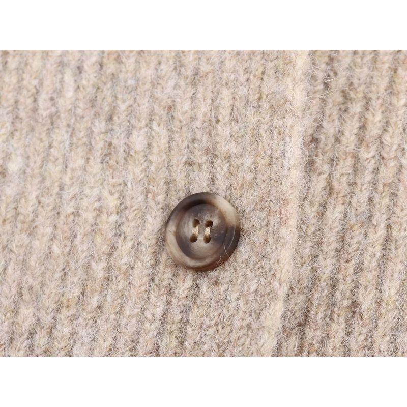 Kaslead New Arrival Women's Clothing Fashion Style Fashion All-Match Wool Sunken Stripe round Neck Knitting Cardigan Outwear