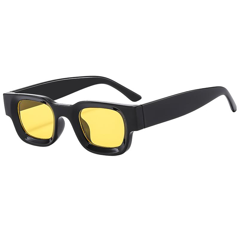 Small Sunglasses Rectangle Thick Frame Square Sun Glasses Men's Black Blue Ladies Sun Shades Uv400 Unisex Eyewears