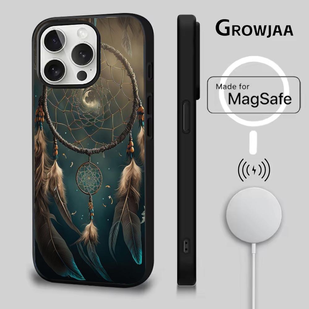 

Dreamcatcher Feather Phone Case For iPhone 16e,16,15,14,13,12,11,Plus,Pro,Max,Mini Magsafe Magnetic Wireless Charging iPhone16