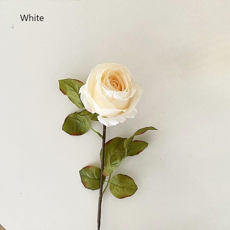 Artificial Burnt Edge Rose Flowers Simulation Silk Flower Bouquet Wedding Party Fake Flower Office Garden Decor Silk Pink Roses