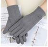 Warm Gloves Three-Line Cycling Rabbit Velvet Men'S And Women'S Fashion Cold-Proof Touch Screen Velvet Outdoor Autumn And Winter Gloves