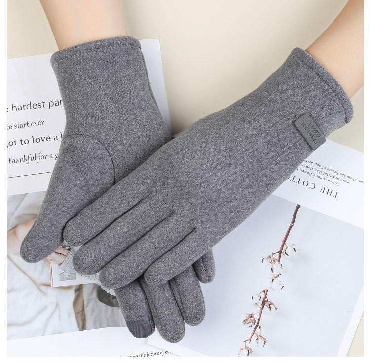 Warm Gloves Three-Line Cycling Rabbit Velvet Men'S And Women'S Fashion Cold-Proof Touch Screen Velvet Outdoor Autumn And Winter Gloves