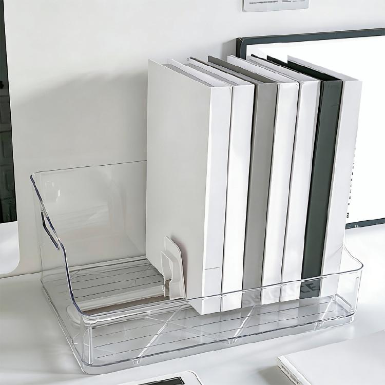 Space Saving Desktop Book Organiser Clear Acrylic Bookend Heavy Duty Book Support for Magazines Document Notebook Album
