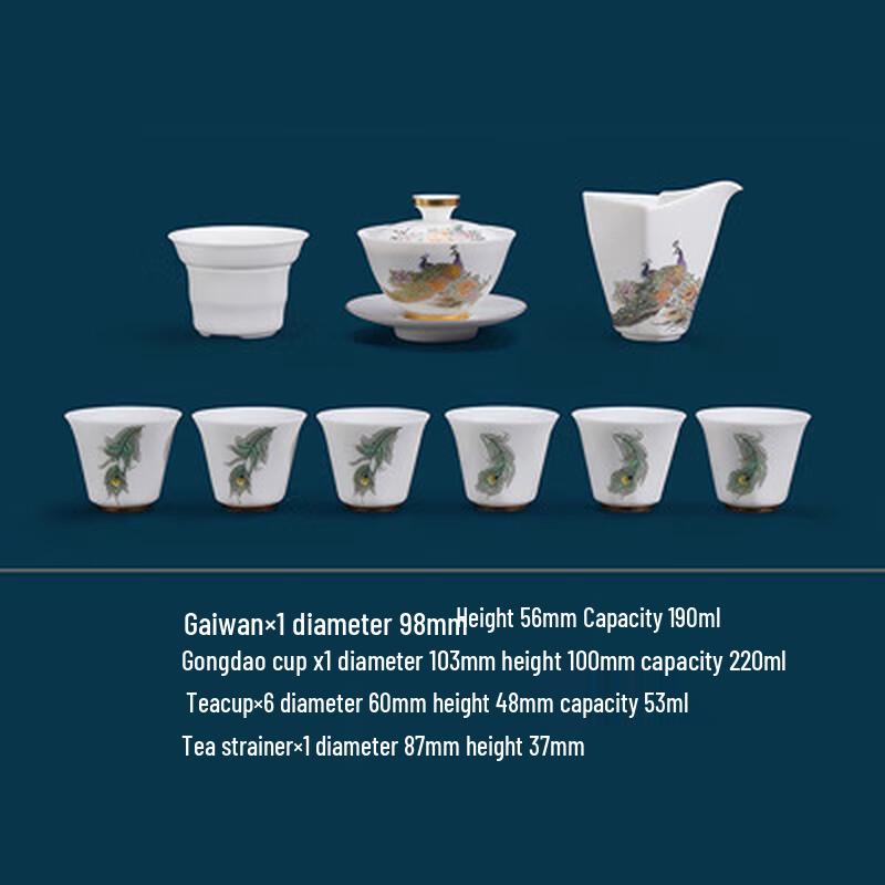 Chaxun Mutton-Fat Jade Porcelain Plain Fired Tea Set