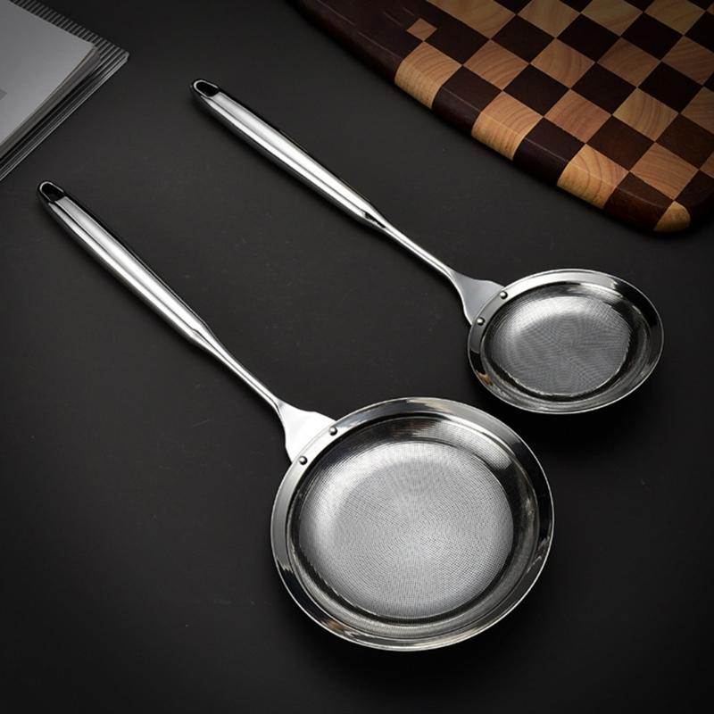 Stainless Steel Fine Mesh Strainers for Kitchen,Colander Skimmer with Long Handle Sieves Sifters for Food,Rice,Oil