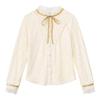 New 2024 Fashion Winter Long Sleeve Lace Up Ruffled Collar Slim Ruffles Velvet Lace Blouse Shirt Women Tops Blouses Shirts J799
