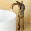 Golden Swan Basin Sink Faucet Single Handle Countertop Bathroom Mixer Tap Deck Mounted Brass Hot Cold Water Tap Chrome Mixer Tap