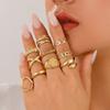 10 Pcs Vintage Minimalist Rings For Women Fashion Hollow Out Geometric Open Ring Daily Wear Party Decoration Jewelry Set Gifts