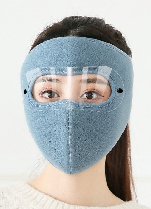 Detachable goggles full-face warm mask winter thickened neck protection cold-resistant balaclava mask fitness and body building