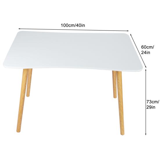 Počítačový stůl, Nordic styl, domácí kancelář, studijní stůl, studentský dřevěný psací stůl, s ergonomickou hranou, prostorná stolní deska