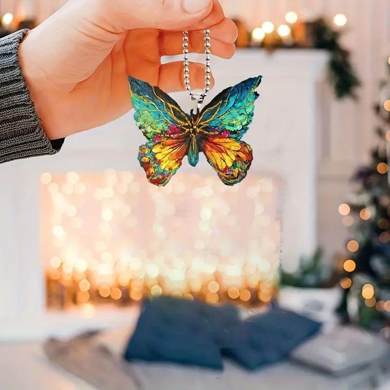 Butterfly Series Car Interior Decor Accessories Christmas Tree Ornament In Acrylic