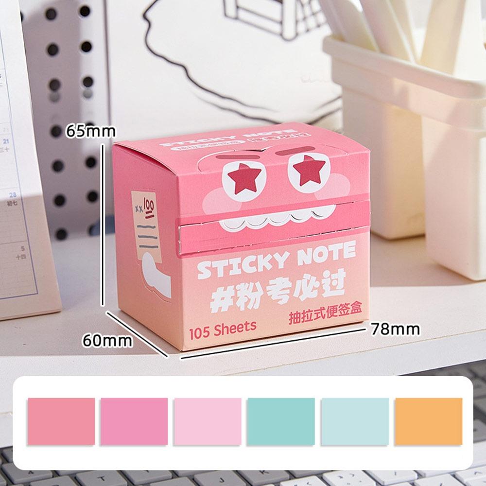 Cartoon Memo Pad Paper Pull Out Design Dopamine Planner Schedule Stickers Self-Adhesive Pearlescent Transparent