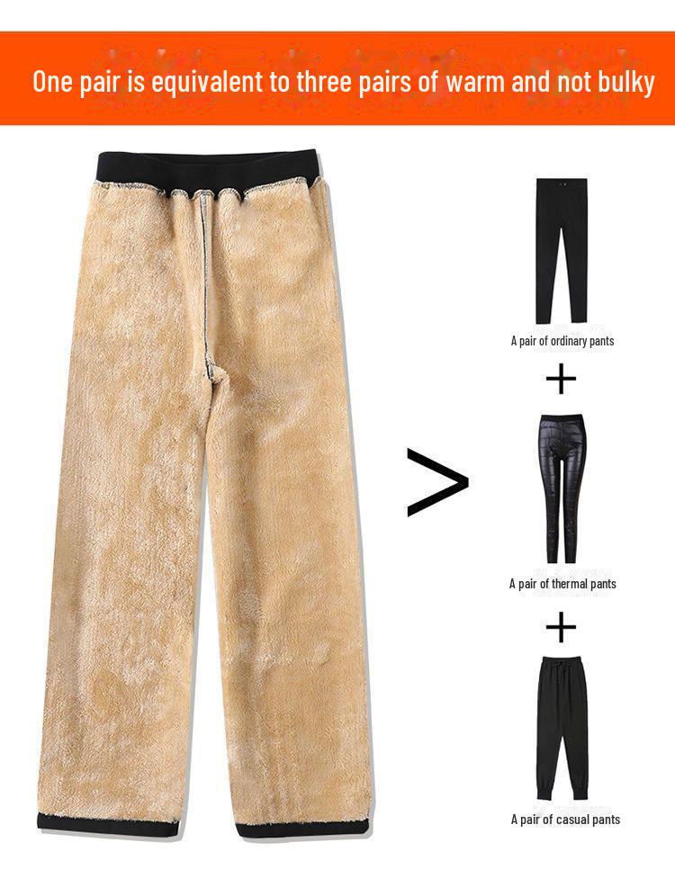 Weite Freizeithose aus weichem Lammfell für Damen für Frühling und Herbst