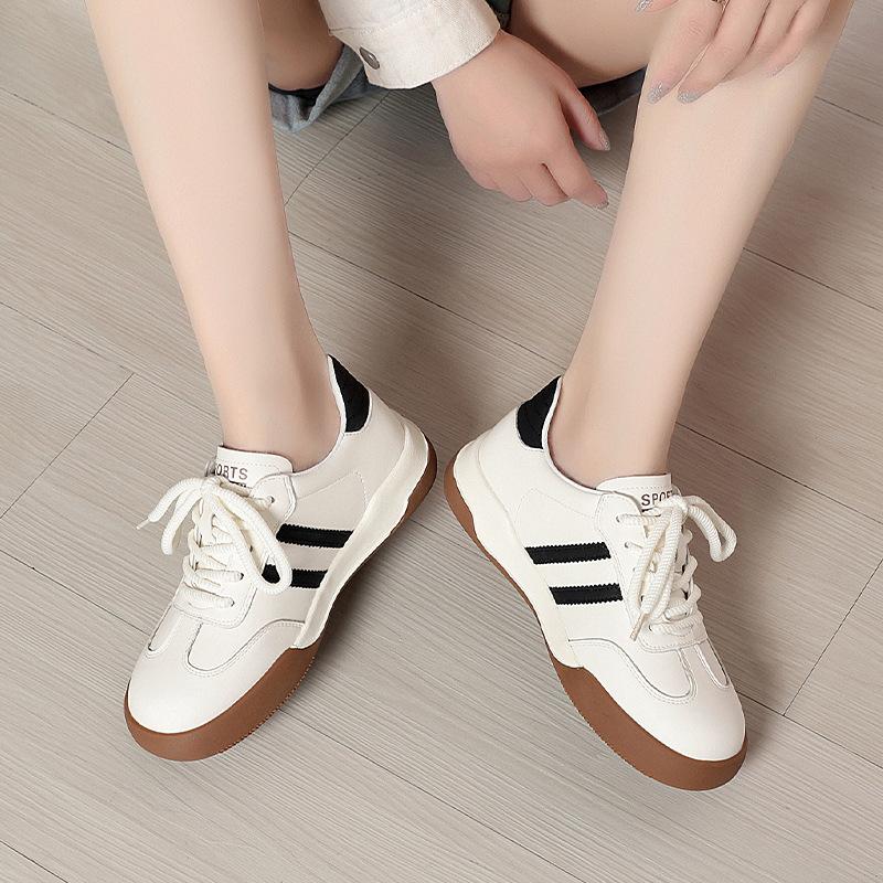 Retro Dexun Freizeitschuhe für Damen, Neue Damen Schuhe für Frühling und Herbst, Vielseitige Nischen Schnür-Sport-Weiße Schuhe