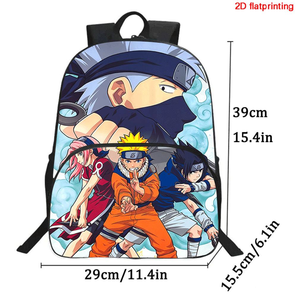 NARUTO Cartoon Anime Kids Backpack,With Adjustable Shoulder Strap & Front Pocket,Lightweight & Durable,for Boys & Girls Age 5-10