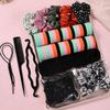 1109 Stück Damen Dunkle Haare Accessoires Set Elastische Nahtlose Pferdeschwanz Haargummis Kleine Gummibänder Modische Haargummis Haarbänder