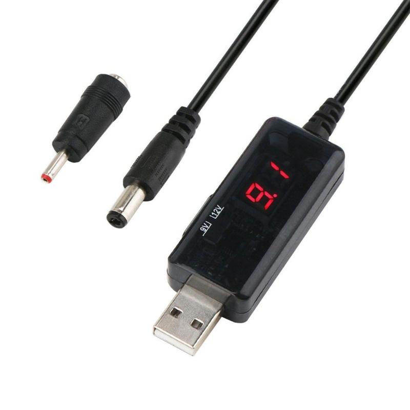 USB To 9V/12V Power Boost Cable With 5.5mm 3.5mm 5.5x2.1mm 3.5x1.35mm Connectors For Electronics