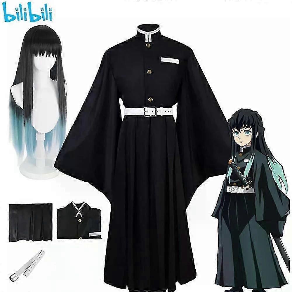 Bilibili Anime Demon Slayers Kimetsu No Yaiba Tokitou Muichirou Cosplay Kostuums Kisatsutai Uniform Pruik Halloween Feestkostuum