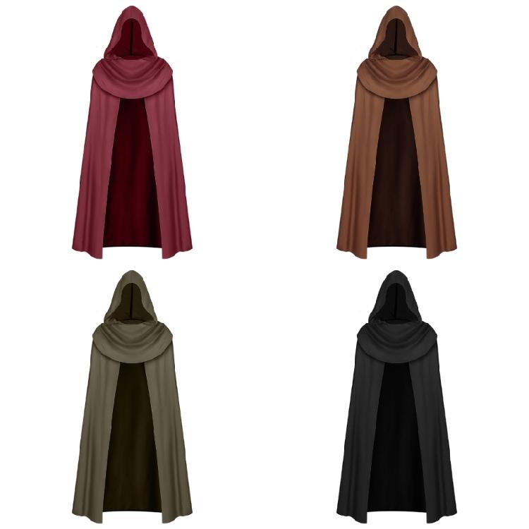 Renaissances Cloak Halloween Medieval Costume Cosplay Hooded Cape for Kids Adult Thin Cape Cloak Gifts
