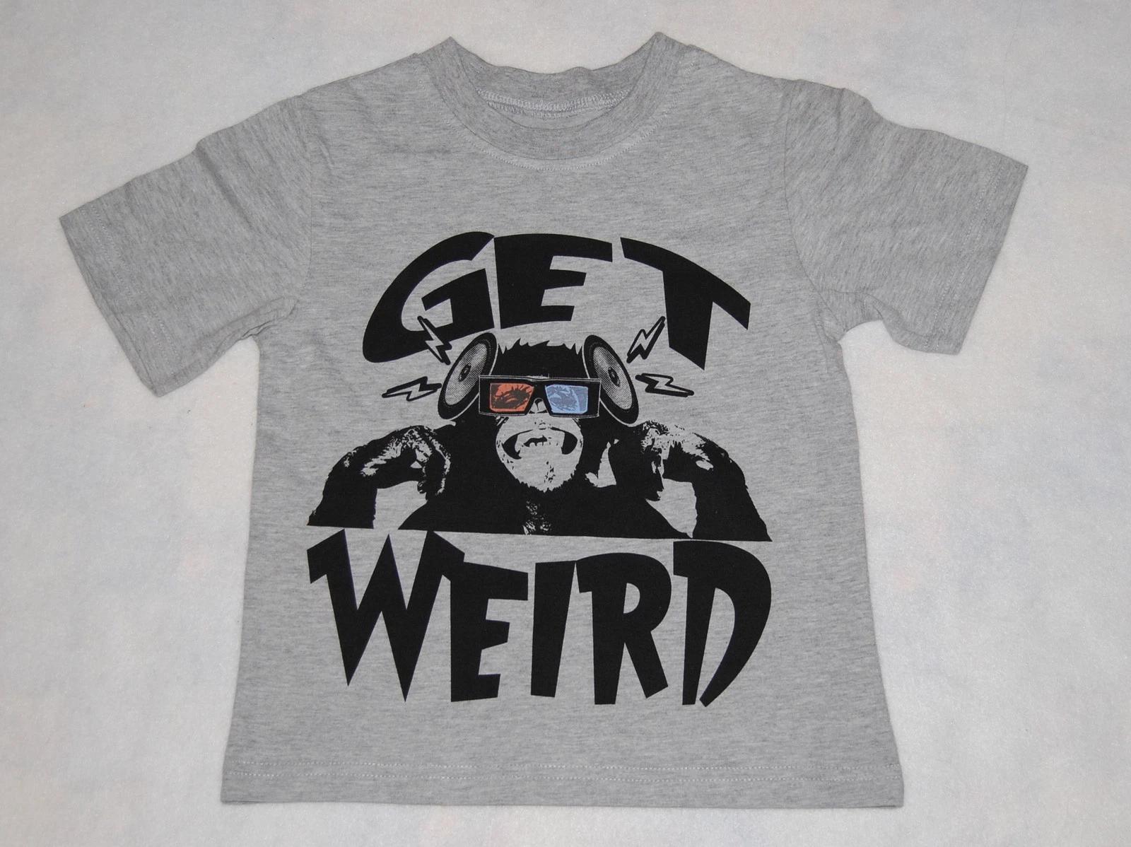 

Boys Tee Shirt GET WEIRD Gray MONKEY Music 5-6 JAM Hudson Creek S/S 100
