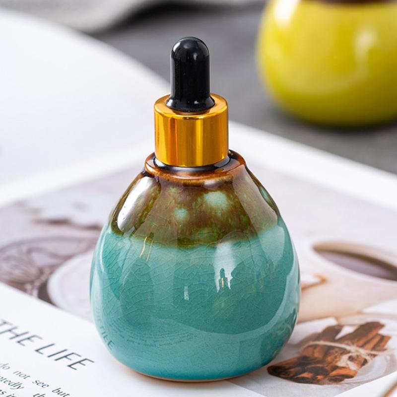 Botella de Vidrio con Cuentagotas Estilo Lujo Viales para Aceites Esenciales 1.69Oz Viaje Recargable DIY Contenedor de Muestra Cosmética Líquido Perfume Ojo