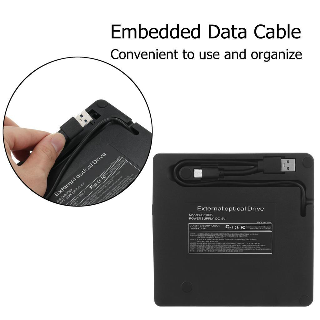 Type-C External USB 3.0 DVD/CD Burner Writer Recorder DVD RW Optical Drive CD/DVD ROM Player MACs OS Windows XP/7/8/10