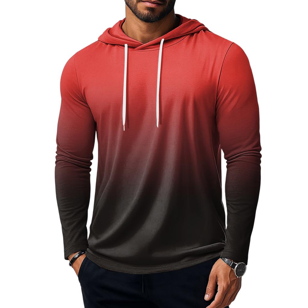 Pánská mikina volné jednobarevné venkovní teplé prodyšné tričko