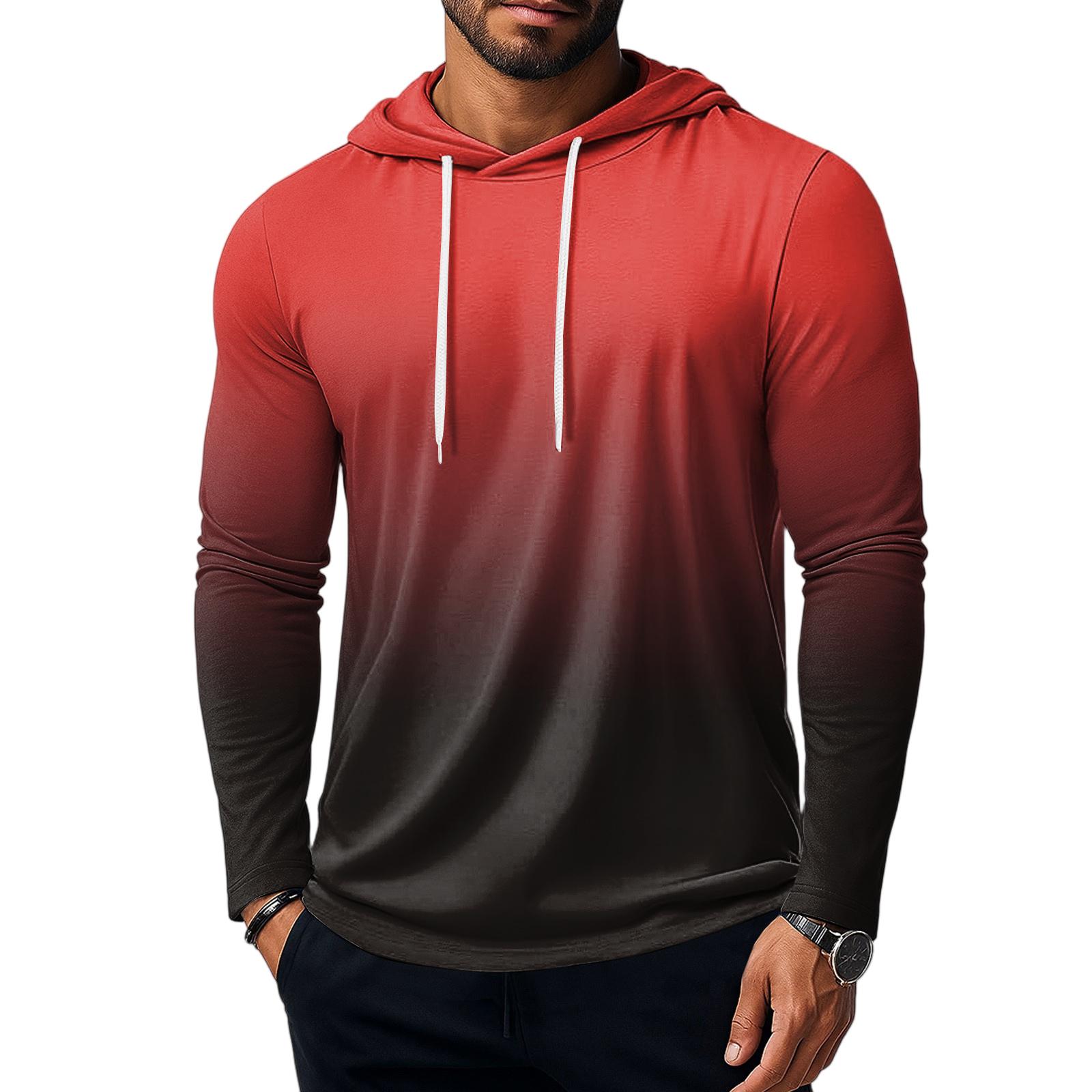 

Мужская толстовка, свободная однотонная уличная теплая дышащая футболка, топ XL киноварь