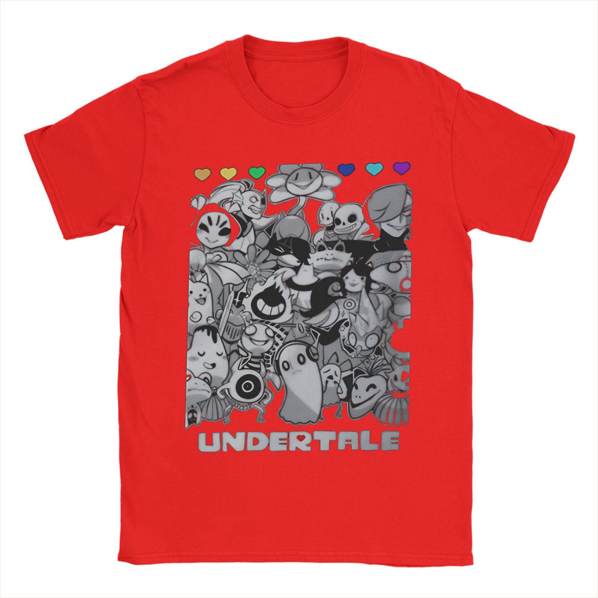 

Футболки с изображением игры Undertale, мужские, хлопковые, с юмористическим принтом, с круглым вырезом, с коротким рукавом, одежда, подарок. S