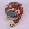 Retro Japanese Fire Fox Metal Brooch Badge