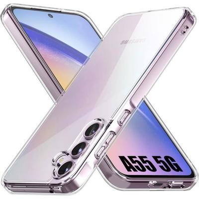 Protective Case - BOOLING - for Samsung Galaxy A55 5G - Soft Silicone - Shockproof - Transparent
