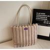 New Sweet Plush Tote Bag for Women, Large Capacity Fashion Handbag, Cute Furry Shoulder Bag for Daily Commute and Shopping KTB