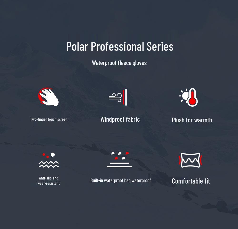 Zimowe Rękawice Polarowe Wodoodporne Wiatroodporne z Ekranem Dotykowym do Jazdy na Rowerze i Narciarstwa