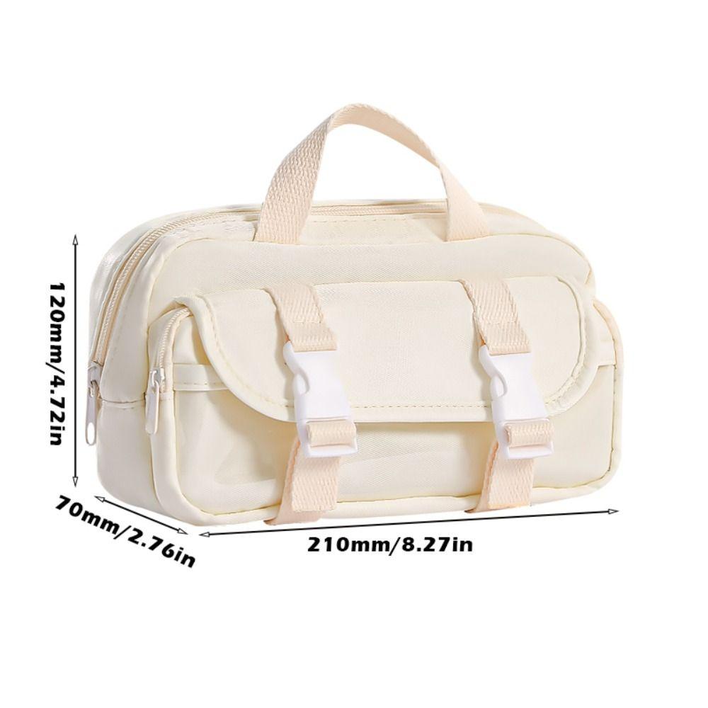 Einfache Handheld-Federtasche Klappdeckel-Design Tragbare Stifttasche Große Kapazität Schreibwarenbeutel Schüler
