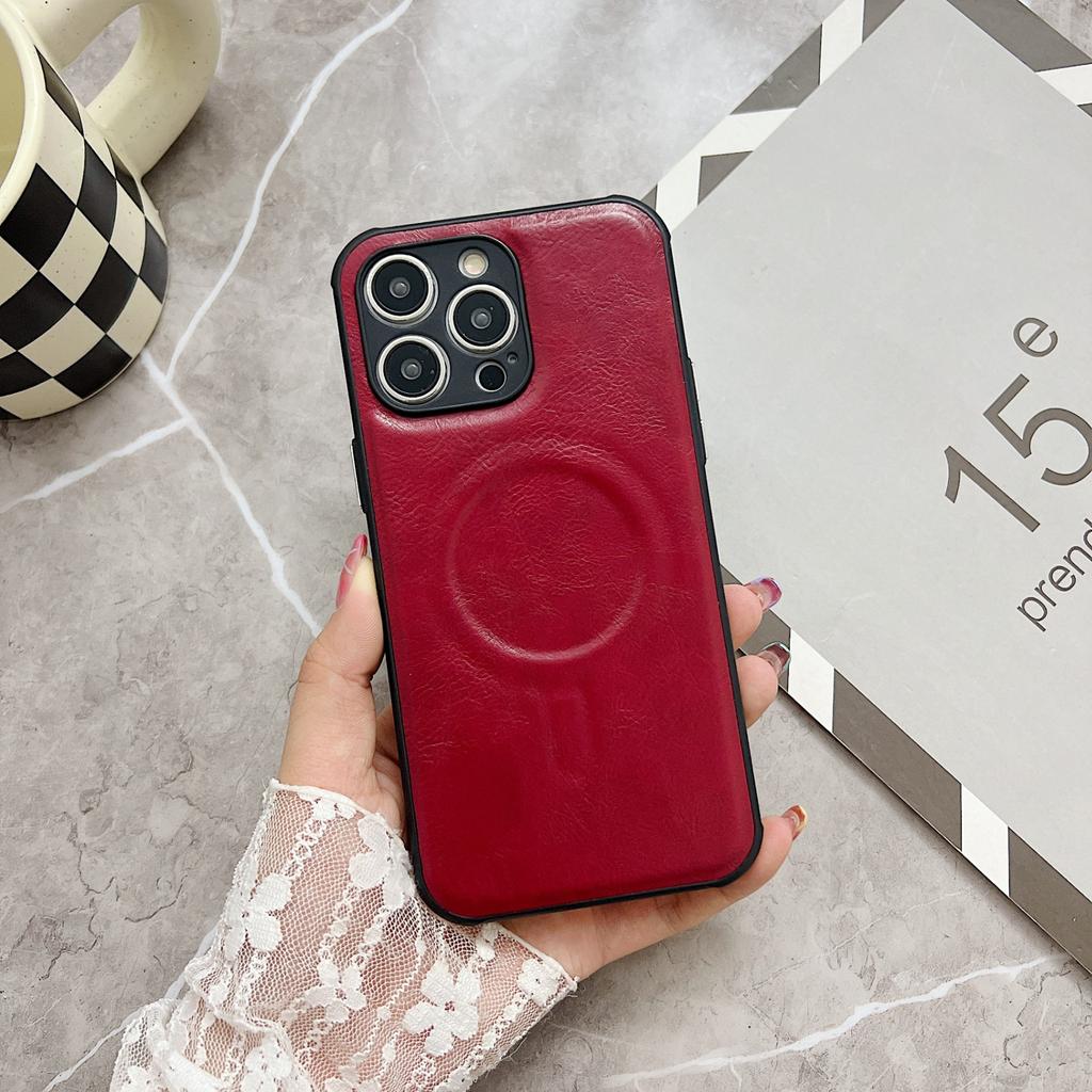 For Apple IPhone 11 12 13 14 15 16 Pro Max Plus Phone Case Crazy Horse Silicone Leather Pattern Magnetic Soft Protective