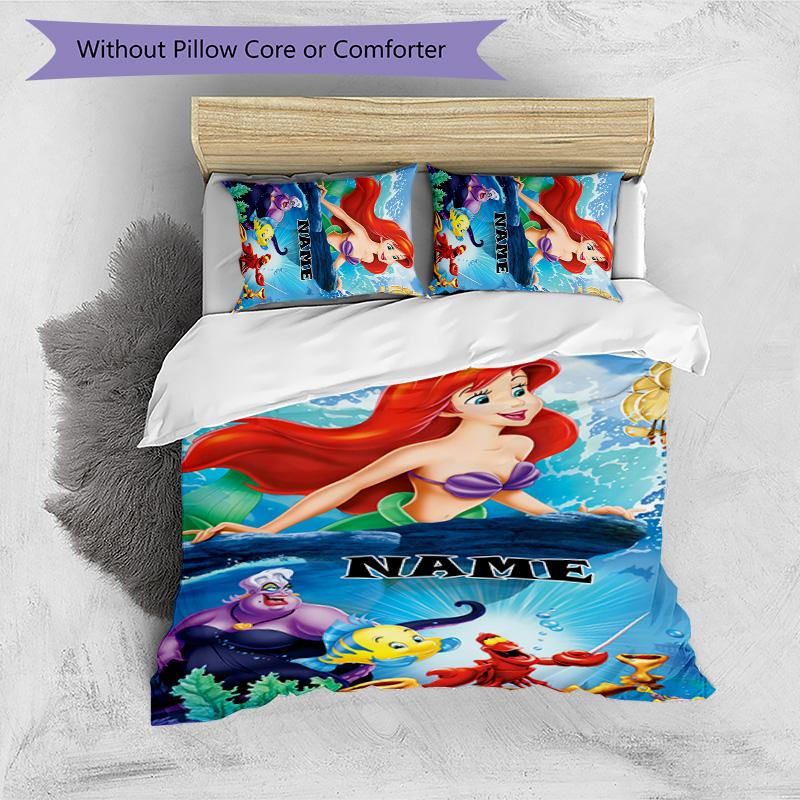 3pcs Princess9 Cover Set - Personalized Name, HD Printed Bedding with 1 Cover and 2 Pillowcases - Perfect for Home Decor, Easy Care
