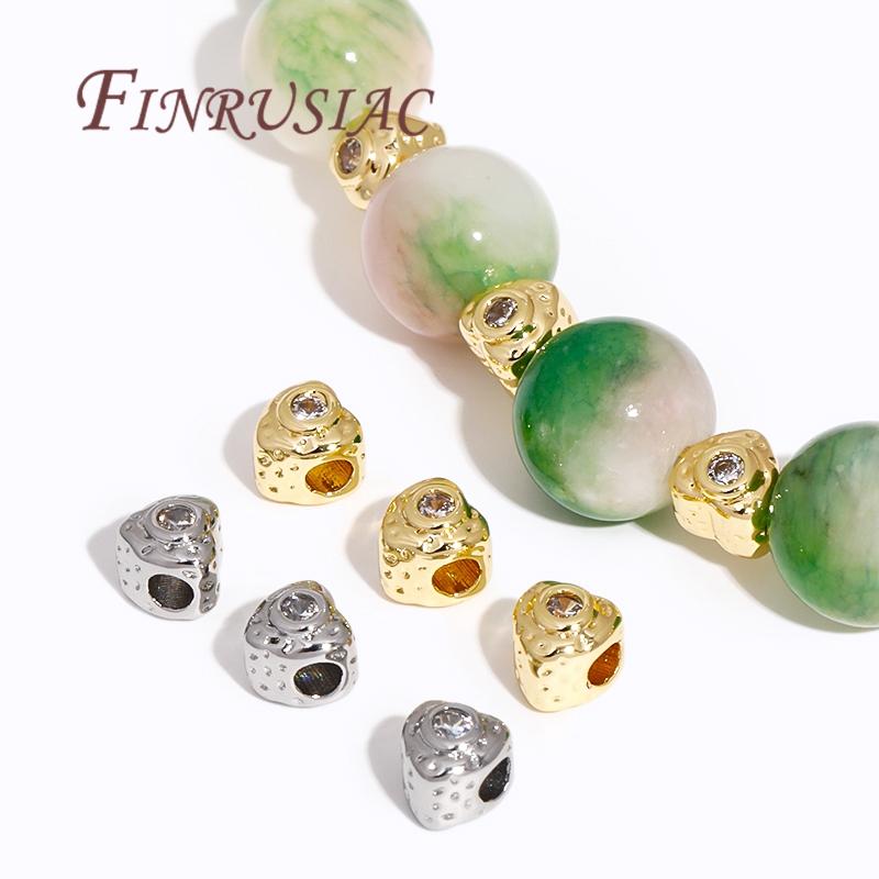 Heart Shape Beads For Bracelets 18K Gold Plated Separators For Beads,Spacers Beads,DIY Jewelry Making Supplies