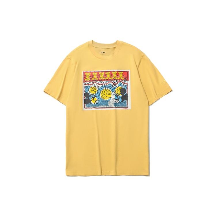 Li-Ning x Disney Mickey x Keith Haring Tee  Yellow Blue  Men s AHSR499-4 M
