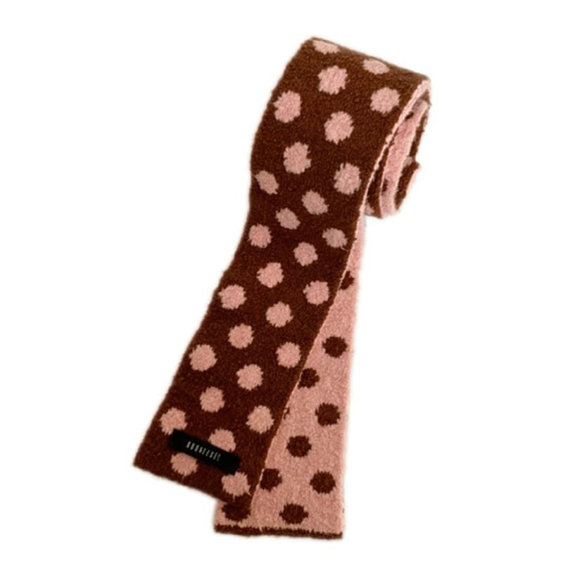 COOKEESEE DOT zweifarbiger Schal (Rosa/Braun)