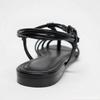 Fashion Hollow Narrow Band Gladiator Sandals for Women Luxury Ankle Strap Buckle Design Flat Sandals Summer Sexy Beach Sandals