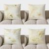 Home Decor Golden Floral & Palm Leaf Print Pillow Cover Pattern Cushion Cover Suitable For Sofa Bedroom Car Pillow Cover