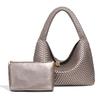 Fashion new small golden ball hand-woven women's bag texture trend niche single shoulder armpit bag large capacity hand bag