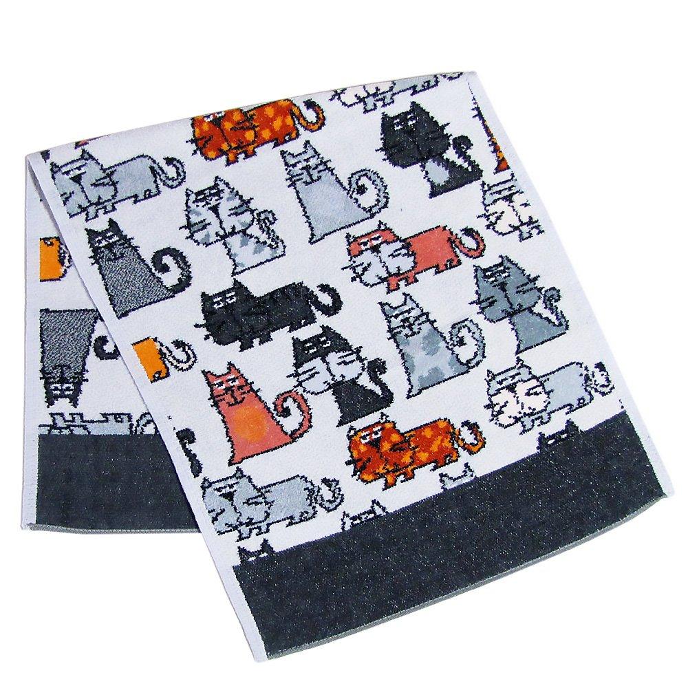 

FEILER Guest 37cm x Slate Gray Towel, 80cm, CATS, [Used]