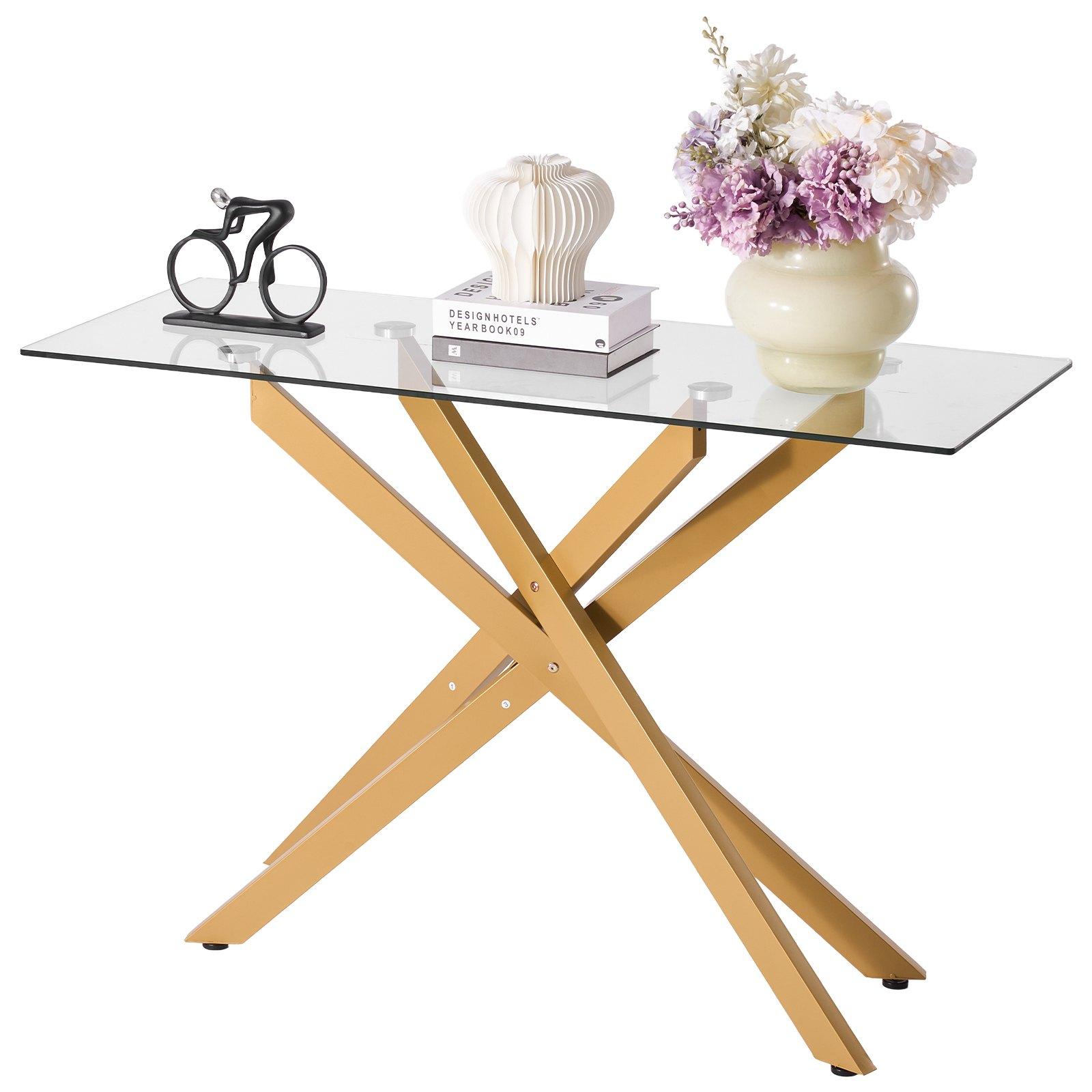 VEVOR Glass Coffee Table, Modern Rectangle
