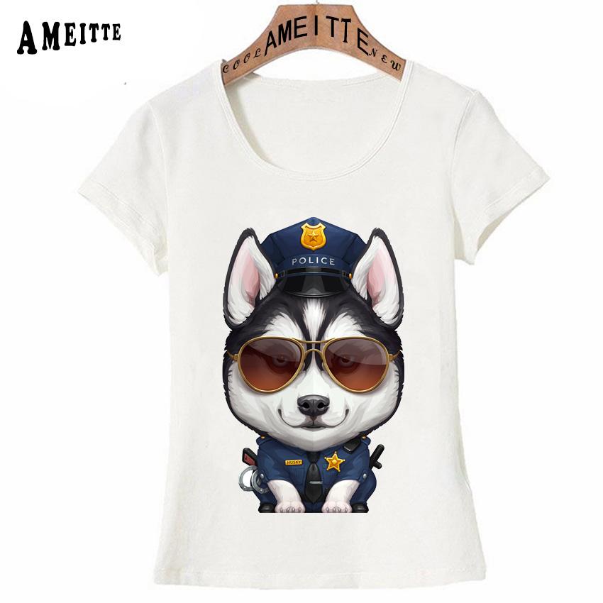 Welsh Corgi Officer Print T Shirt Summer Cute Women T Shirt Pit Bull Terrier Panda