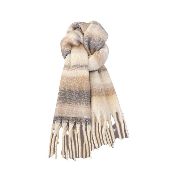 Maillard Premium Atmospheric Scarf for Women Winter New Korean Version Versatile Thickened Mohair Plush Scarf Autumn